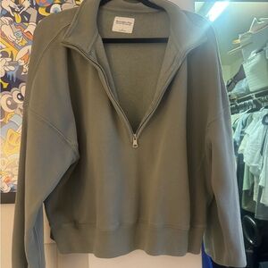 Abercrombie Green Quarter-Zip Pullover